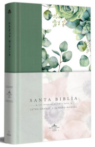 Biblia RVR60 tela verde con flores