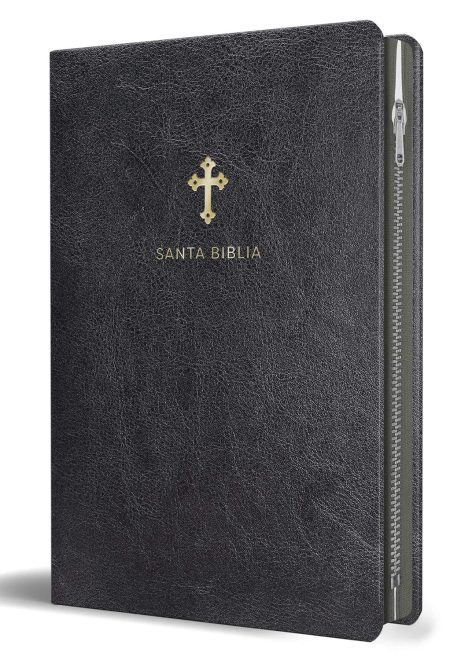 Biblia RVR 1960 Letra Grande Imitación Piel Negra con Cierre