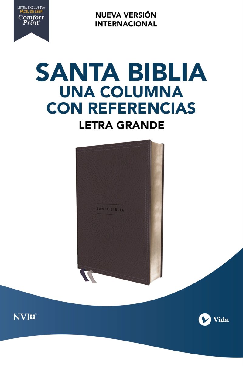 Biblia NVI una Columna con Referencias Piel Azul Marino