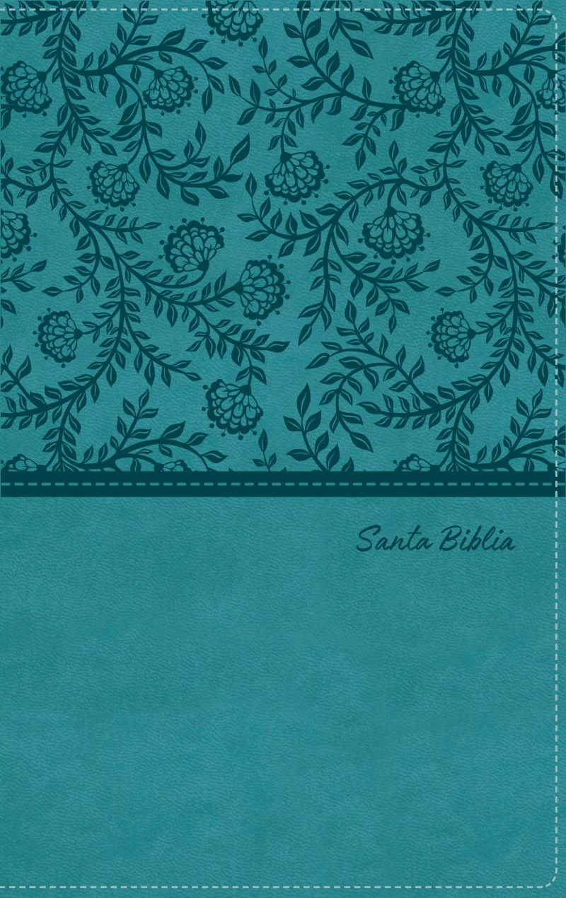 Biblia RVR 1960 Ultrafina Letra Grande Símil Piel Turquesa con Cierre