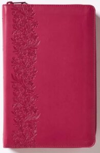 Biblia RVR 1960 Tierra Santa Ultrafina Letra Grande Fucsia Símil Piel con Cierre