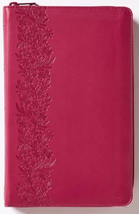 Biblia RVR 1960 Tierra Santa Ultrafina Letra Grande Fucsia Símil Piel con Cierre