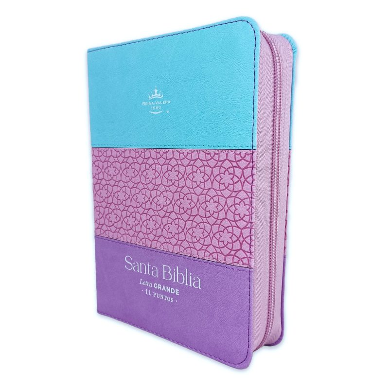 Biblia RVR60/045czti/LG/PJR/Tricolor Azul/Rosa/Lila