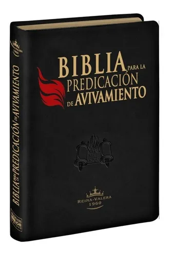 Biblia RVR 1960 de Estudio para la Predicación de Avivamiento Piel Negro con Índice