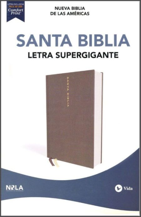 Biblia NBLA Letra Súper Gigante Tapa Dura Tela Gris Letra Roja