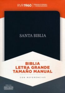 Biblia RVR 1960 Letra Grande Tamaño Manual Piel Fabricada Negro con Índice