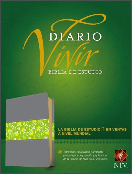 Biblia NTV/Estudio Diario Vivir Sentipiel Gris-Verde