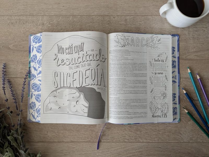 Biblia Inspira NTV, letra grande con Filament (SentiPiel, Ramo azul) - Image 6