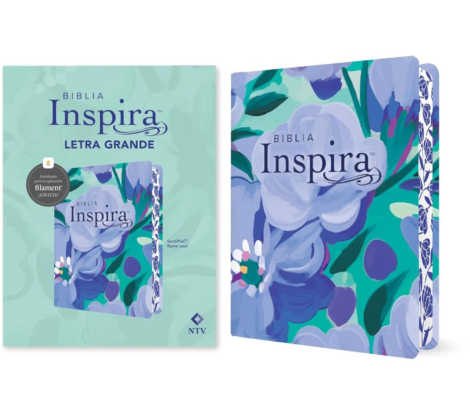 Biblia Inspira NTV letra grande con Filament SentiPiel Ramo azul Biblia Inspira