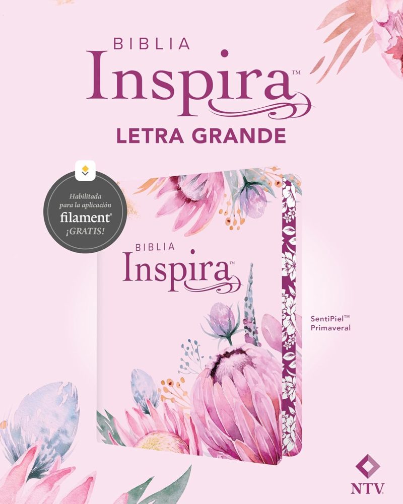 Biblia Inspira NTV ( Letra Grande con Filament) Color Rosa Primaveral - Image 6
