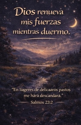 Salmos para Dormir Encuentra Paz y Sueño Reparador 6 Lago nocturno iluminado por una lámpara cálida y cielo estrellado, con texto cristiano sobre el descanso del corazón en Dios.