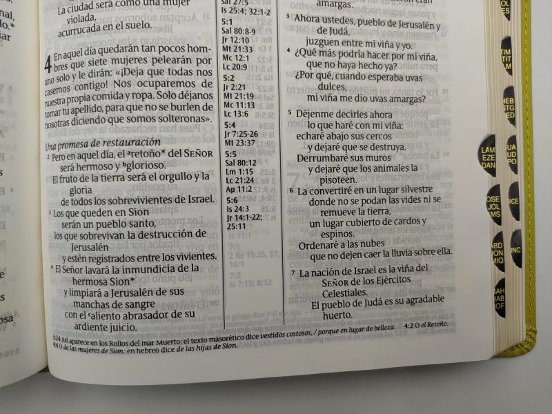 Biblia NTV de Referencia Ultrafina Letra Grande Sentipiel Verde Índice - Image 5