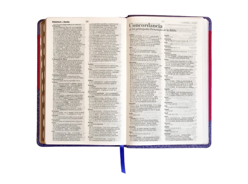 Biblia RVR 1960 Letra Grande Tamaño Manual Símil Piel Duotone Lila Morado con Índice - Image 3