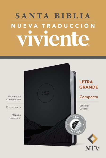 Biblia NTV Compacta Carbón Símil Piel con Índice