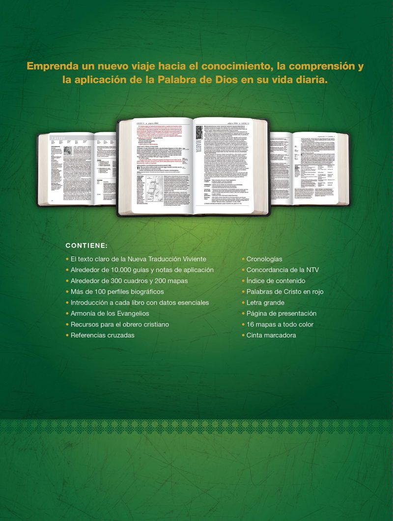 Biblia NTV de Estudio Diario Vivir Letra GrandeSentipiel Negro con Índice - Image 3