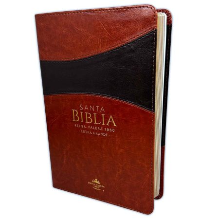 Biblia RVR 1960 Letra Grande Tamaño Manual Símil Piel Marrón Marrón