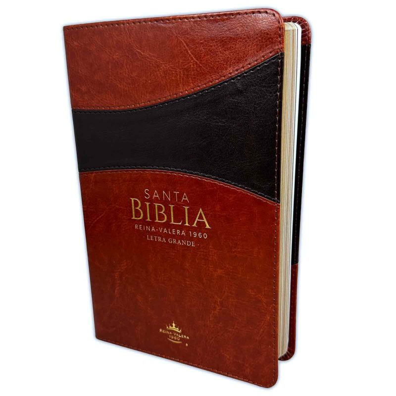Biblia RVR 1960 Letra Grande Tamaño Manual Símil Piel Marrón Marrón