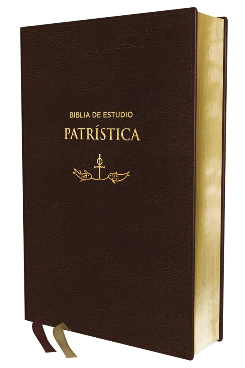 Biblia RVR 1977 de Estudio Patrística Café Símil Piel - Image 2