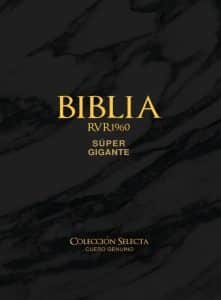 Biblia rvr 1960 Letra Súper Gigante Cuero Genuino Negro con Índice