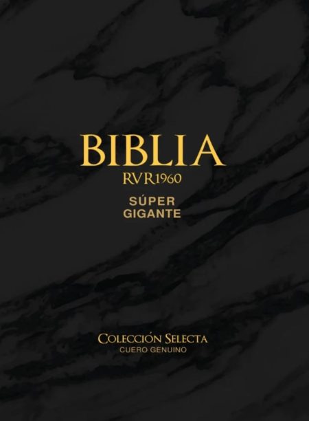 Biblia rvr 1960 Letra Súper Gigante Cuero Genuino Negro con Índice