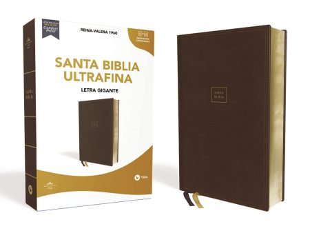 Biblia RVR 1960 Ultrafina Letra Gigante Piel Café Interior a dos Colores