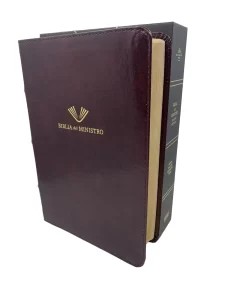 Biblia RVR 1960 del Ministro Ampliada Caoba Piel