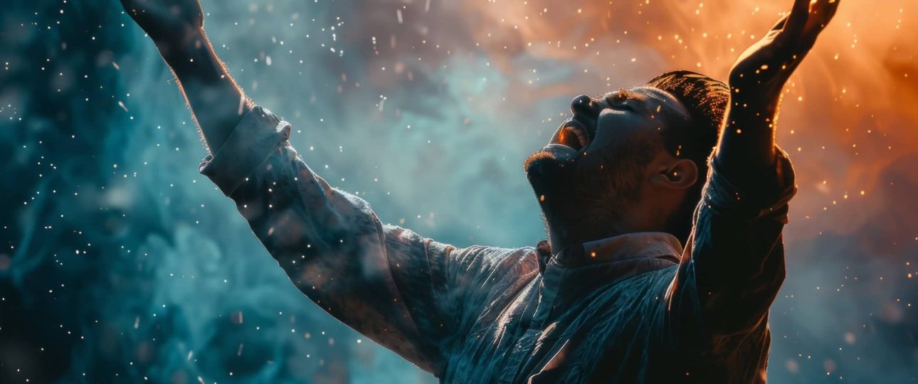 Versículos de la Biblia sobre la Oración 1 Hombre adorando en clamor espiritual